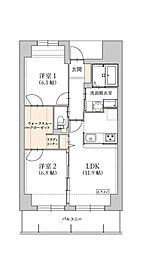グラン トガリーゼ 2LDKの間取図画像
