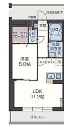 ヴィエント堺屋 1LDKの間取図画像