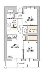 プラシード 2LDKの間取図画像
