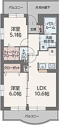 BlueRose 2LDKの間取図画像
