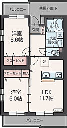 フェリーチェ 2LDKの間取図画像