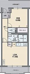 フレシール桜堤 1LDKの間取図画像