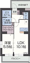 ロンド・ボヌール 1LDKの間取図画像