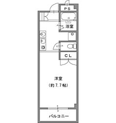 ウエストコーポ 305 3階1Kの間取り