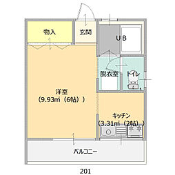住友ハイツ 1Kの間取図画像