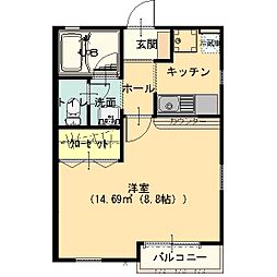 アヴァンセ・イシハラ 1Kの間取図画像