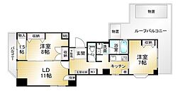 三鷹ライトマンション 2LDKの間取図画像