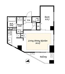 レキシオ荻窪 1LDKの間取図画像