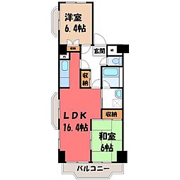 コーポハピネス 2LDKの間取図画像
