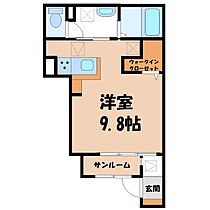 栃木県宇都宮市西川田町（賃貸アパート1R・1階・29.40㎡） その2