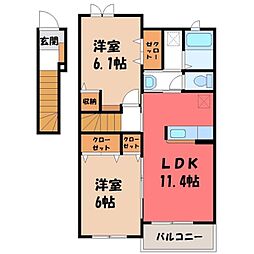 東北本線 間々田駅 バス17分 粟宮下下車 徒歩8分