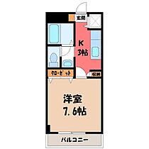 栃木県栃木市片柳町1丁目（賃貸マンション1K・1階・26.00㎡） その2