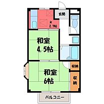 栃木県小山市大字乙女（賃貸アパート2K・2階・33.12㎡） その2