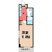 栃木県宇都宮市砥上町（賃貸マンション1K・3階・25.48㎡） その2