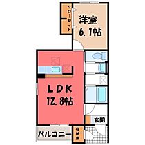 栃木県鹿沼市茂呂（賃貸アパート1LDK・1階・46.03㎡） その2