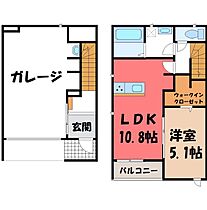 栃木県宇都宮市若松原1丁目（賃貸アパート1LDK・1階・74.60㎡） その2