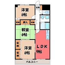 栃木県小山市城北5丁目（賃貸マンション3LDK・6階・68.25㎡） その2