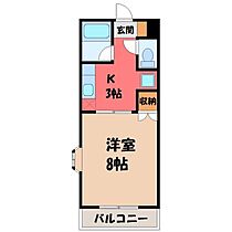 栃木県鹿沼市緑町1丁目（賃貸アパート1K・2階・26.00㎡） その2