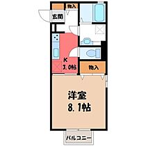 栃木県栃木市沼和田町（賃貸アパート1K・1階・30.33㎡） その2