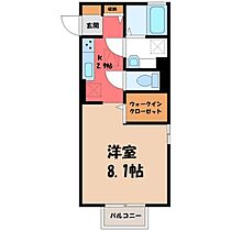 栃木県小山市神鳥谷5丁目（賃貸アパート1K・1階・30.33㎡） その2