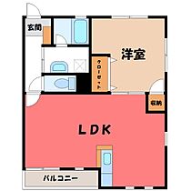 栃木県小山市西城南6丁目（賃貸アパート1LDK・1階・48.44㎡） その2