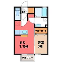 栃木県栃木市大平町西水代（賃貸アパート1DK・1階・29.44㎡） その2