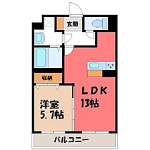 栃木県宇都宮市八幡台（賃貸マンション1LDK・1階・46.94㎡） その2