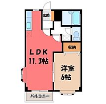 茨城県筑西市榎生1丁目（賃貸アパート1LDK・2階・39.73㎡） その2