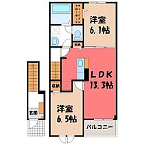 茨城県筑西市門井（賃貸アパート2LDK・2階・59.58㎡） その2