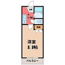 栃木県宇都宮市上戸祭町（賃貸マンション1K・6階・24.90㎡） その2