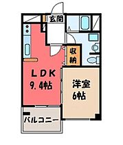 栃木県宇都宮市竹林町（賃貸マンション1LDK・3階・36.80㎡） その2