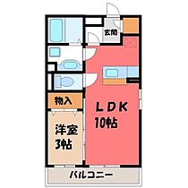 栃木県下野市駅東2丁目（賃貸アパート1LDK・1階・33.61㎡） その2