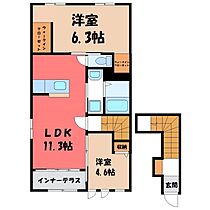 栃木県小山市大字間々田（賃貸アパート2LDK・2階・58.15㎡） その2