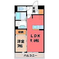 栃木県宇都宮市簗瀬町（賃貸アパート1LDK・3階・33.61㎡） その2