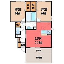 栃木県小山市大字羽川（賃貸アパート2LDK・1階・55.29㎡） その2