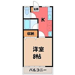 サンハイム 1Kの間取図画像