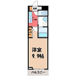 ラピス A 1階1Kの間取り