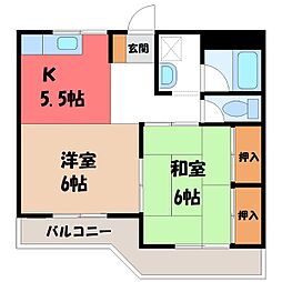エクメーネ西沢 2Kの間取図画像