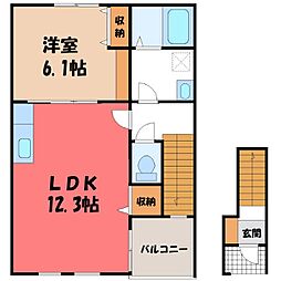 Evolution II 2階1LDKの間取り