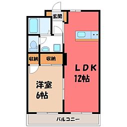 エンゼルタウン宝石 3階1LDKの間取り