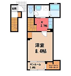 平松本町アパート(028419601) 2階1Kの間取り