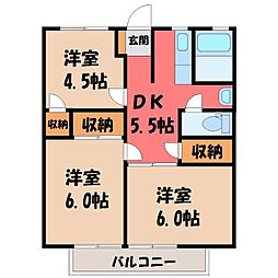 グランチェリー若草 3DKの間取図画像