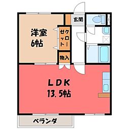 PetyNaB 1LDKの間取図画像
