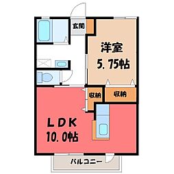 Y2ツルタパナハイツ 1LDKの間取図画像