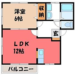 TUハイツSATO 1LDKの間取図画像