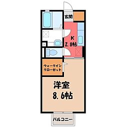 グレースラパン 1Kの間取図画像