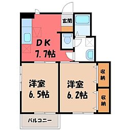 ラピス1 2DKの間取図画像