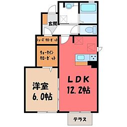 すずの木アパートメント 1LDKの間取図画像