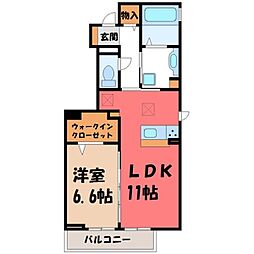 ヴァイアA 1LDKの間取図画像