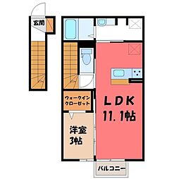 ルミエール陽南 1LDKの間取図画像